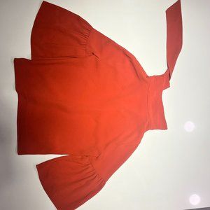 BCBG Maxazria  Orange XS Tie Neck Blouse